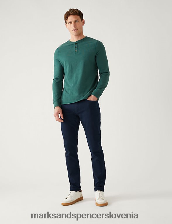 krajše kavbojke slim fit 360 flex modra/črna Marks & Spencer oblačila moški 6T8F6X6652