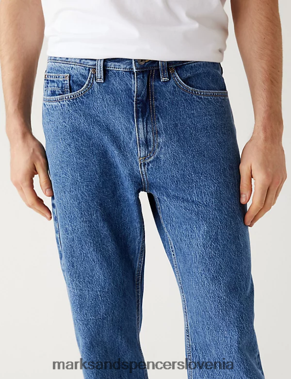 ohlapne toge vintage prane kavbojke srednje modra Marks & Spencer oblačila moški 6T8F6X5970