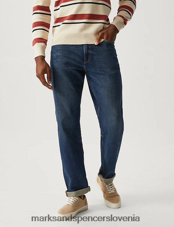 ohlapne vintage prane kavbojke indigo Marks & Spencer oblačila moški 6T8F6X6559