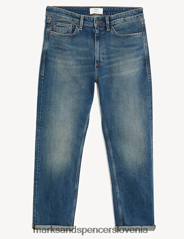 ohlapne vintage prane kavbojke srednje modra Marks & Spencer oblačila moški 6T8F6X6190