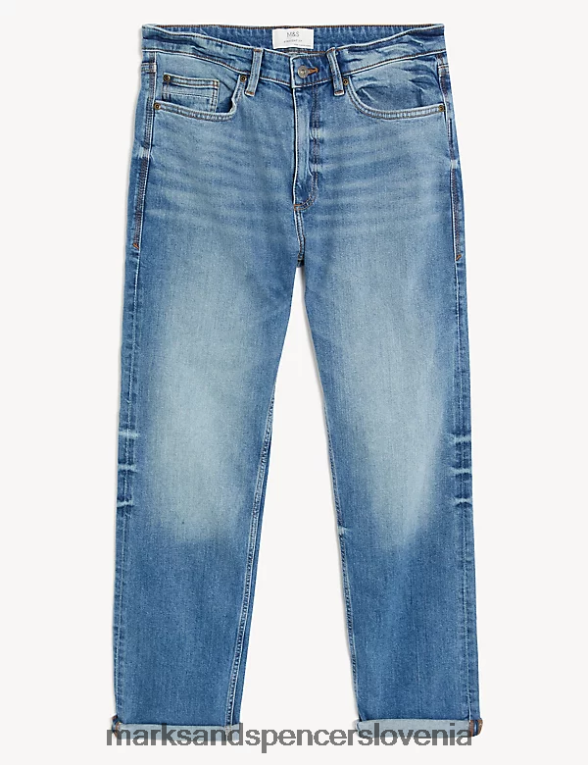 ravnega kroja vintage prane raztegljive kavbojke svetlo modra Marks & Spencer oblačila moški 6T8F6X7076
