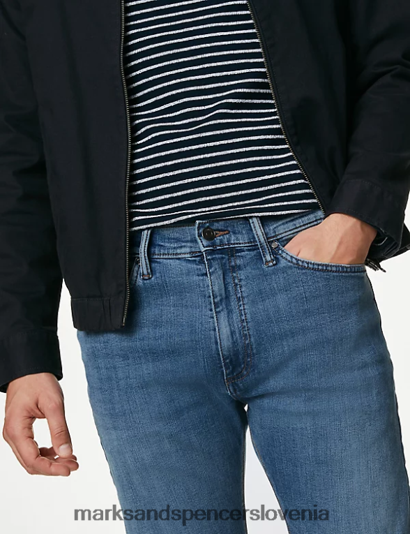raztegljive kavbojke ravnih krojev azurno modra Marks & Spencer oblačila moški 6T8F6X6267
