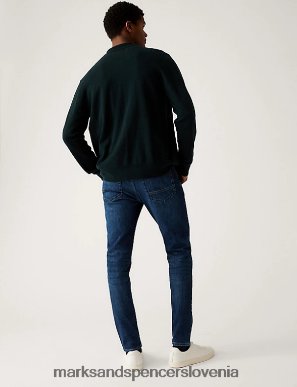 skinny fit 360 flex jeans srednje modra Marks & Spencer oblačila moški 6T8F6X5531