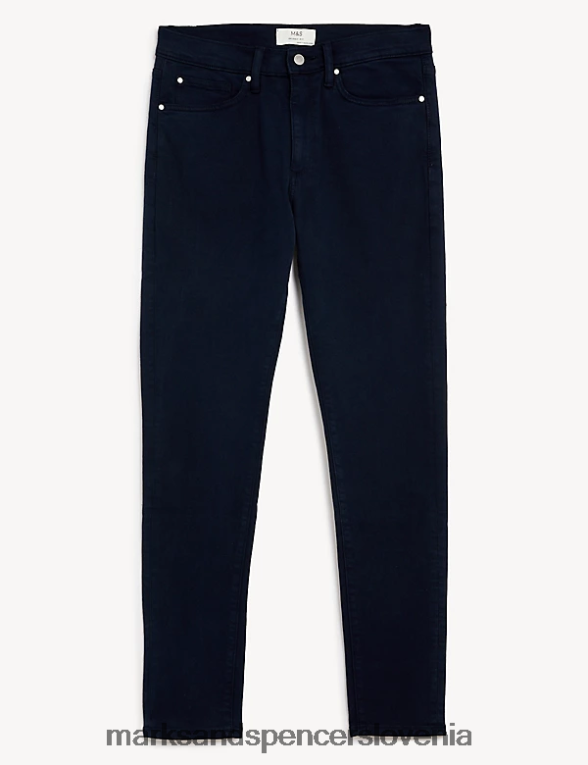 skinny fit čajno obarvane raztegljive kavbojke modra Marks & Spencer oblačila moški 6T8F6X6070