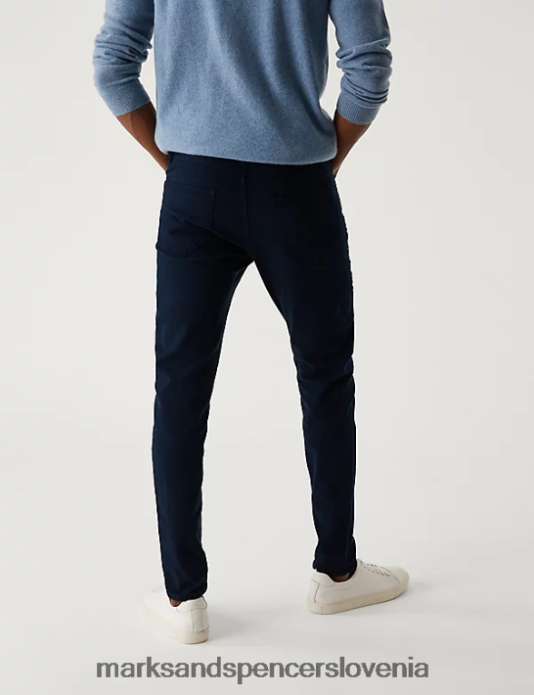 skinny fit čajno obarvane raztegljive kavbojke modra Marks & Spencer oblačila moški 6T8F6X6070