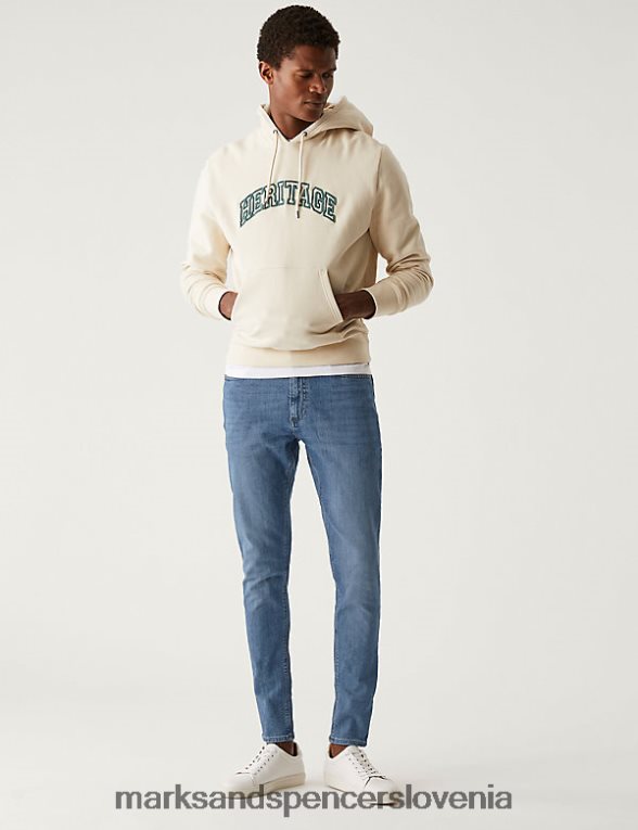 skinny fit raztegljive kavbojke azurno modra Marks & Spencer oblačila moški 6T8F6X7260
