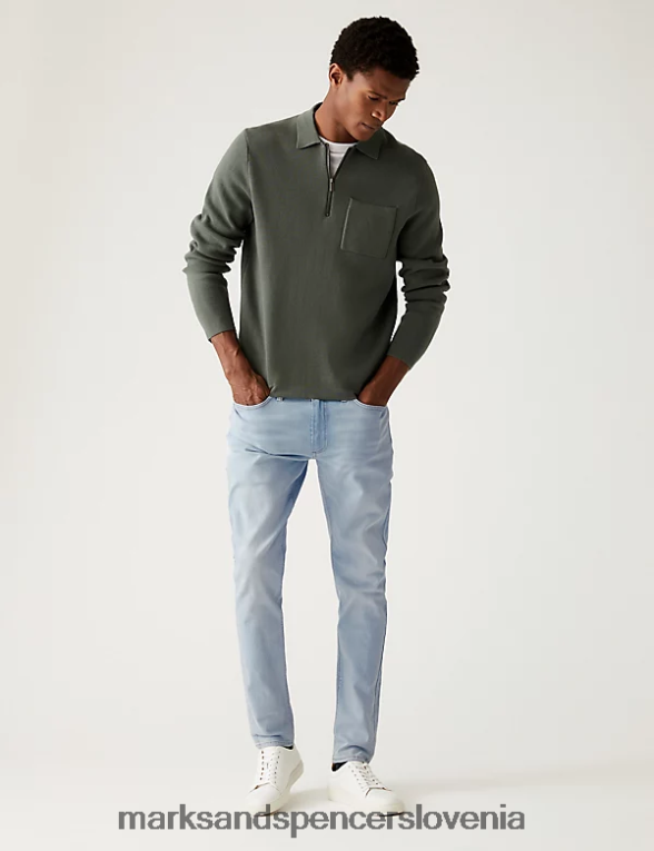 skinny fit raztegljive kavbojke ledeno modra Marks & Spencer oblačila moški 6T8F6X7261