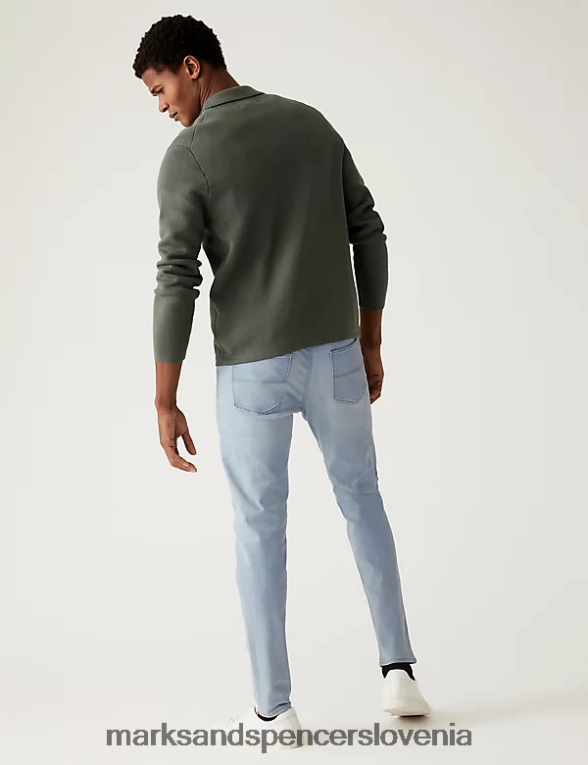skinny fit raztegljive kavbojke ledeno modra Marks & Spencer oblačila moški 6T8F6X7261