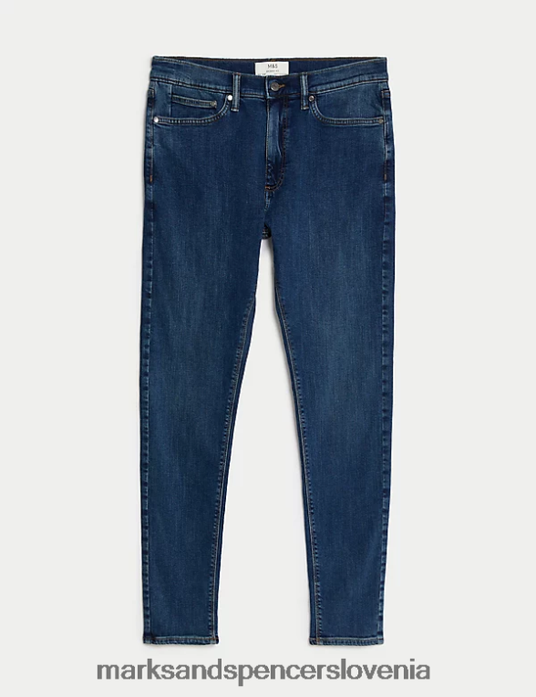 skinny fit raztegljive kavbojke modra Marks & Spencer oblačila moški 6T8F6X7258