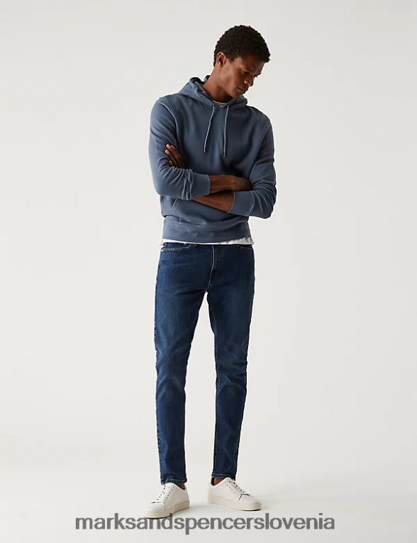 skinny fit raztegljive kavbojke modra Marks & Spencer oblačila moški 6T8F6X7258