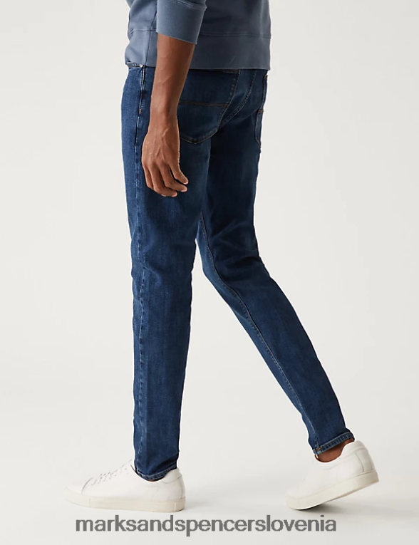 skinny fit raztegljive kavbojke modra Marks & Spencer oblačila moški 6T8F6X7258