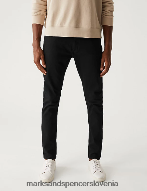 skinny fit raztegljive kavbojke Črna Marks & Spencer oblačila moški 6T8F6X6915