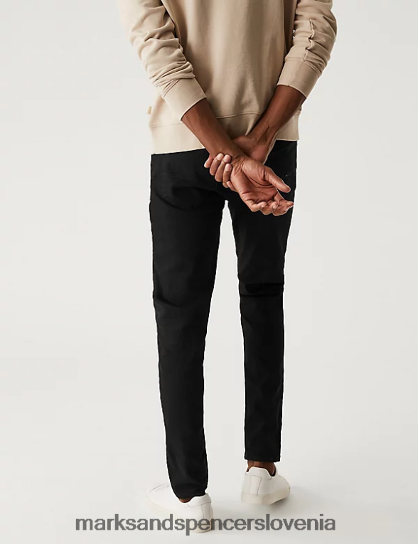 skinny fit raztegljive kavbojke Črna Marks & Spencer oblačila moški 6T8F6X6915