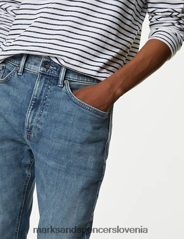 slim fit 360 flex jeans modri odtenek Marks & Spencer oblačila moški 6T8F6X7190