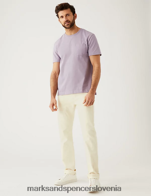 slim fit raztegljive kavbojke ekru Marks & Spencer oblačila moški 6T8F6X5469
