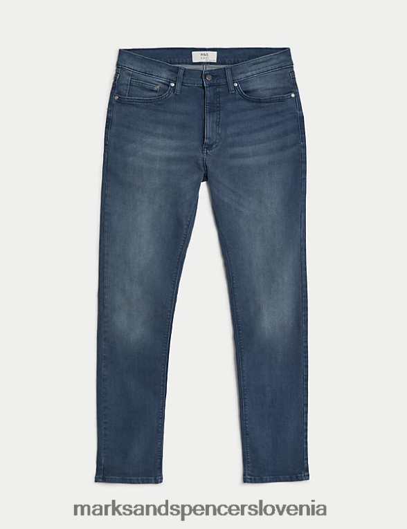 slim fit raztegljive kavbojke modra/siva Marks & Spencer oblačila moški 6T8F6X5465