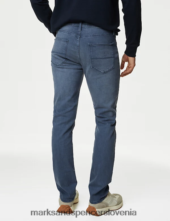 slim fit raztegljive kavbojke modra/siva Marks & Spencer oblačila moški 6T8F6X5465
