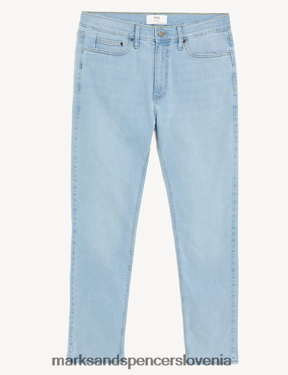 slim fit raztegljive kavbojke pudrasto modra Marks & Spencer oblačila moški 6T8F6X5466