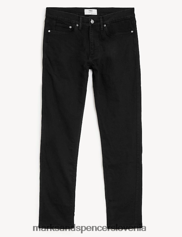 slim fit raztegljive kavbojke Črna Marks & Spencer oblačila moški 6T8F6X5043