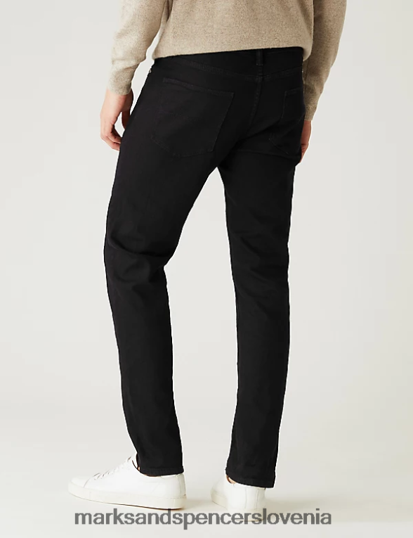slim fit raztegljive kavbojke Črna Marks & Spencer oblačila moški 6T8F6X5043