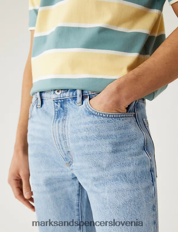 toge vintage prane kavbojke ravnih krojev nežno modra Marks & Spencer oblačila moški 6T8F6X5619