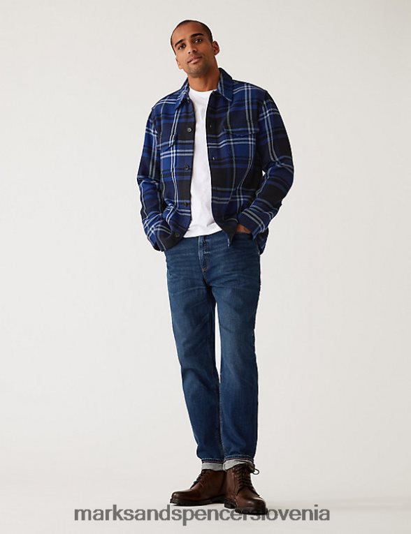 zožene vintage prane raztegljive kavbojke indigo Marks & Spencer oblačila moški 6T8F6X5751