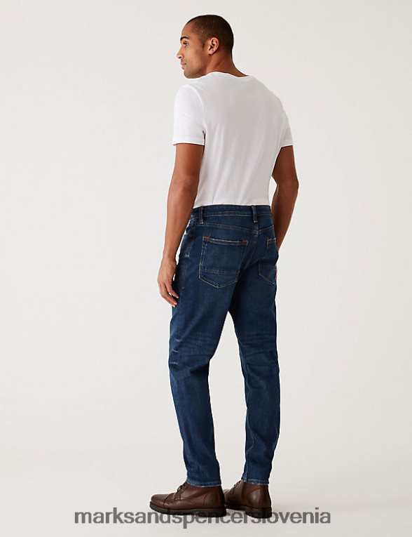zožene vintage prane raztegljive kavbojke indigo Marks & Spencer oblačila moški 6T8F6X5751
