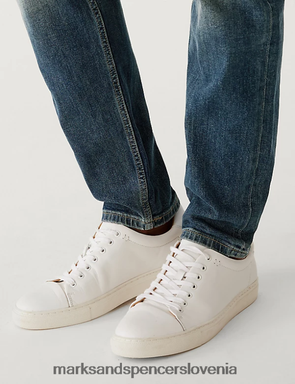 zožene vintage prane raztegljive kavbojke srednje modra Marks & Spencer oblačila moški 6T8F6X5355