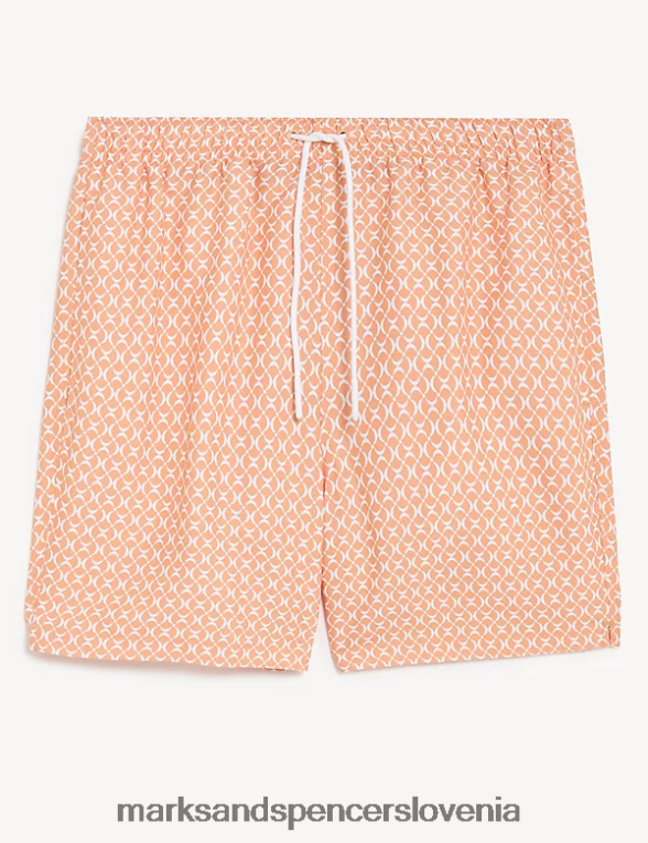 hitro sušeče kopalke z geometrijskim potiskom breskev Marks & Spencer oblačila moški 6T8F6X5876