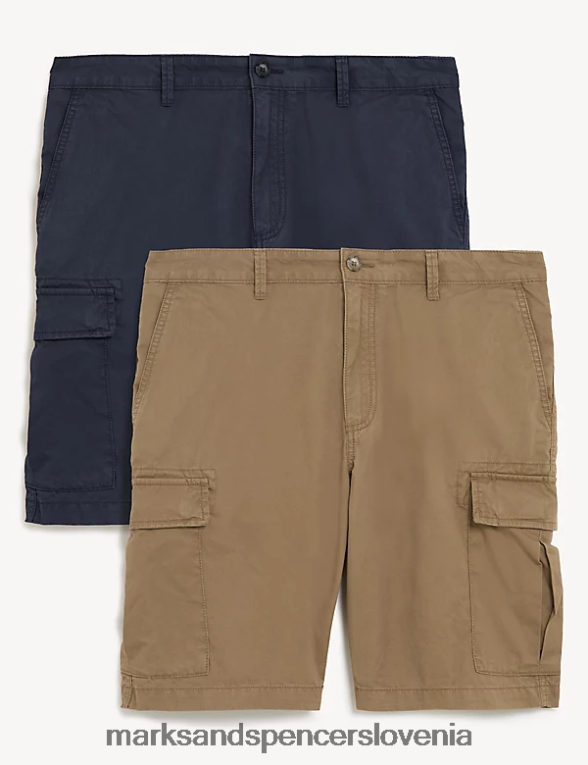 2pk kratke hlače iz čistega bombaža kamnita mešanica Marks & Spencer oblačila moški 6T8F6X5888