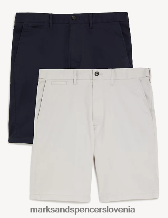 2pk super lahke chino kratke hlače kamnita mešanica Marks & Spencer oblačila moški 6T8F6X5240
