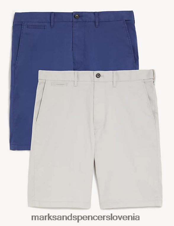 2pk super lahke chino kratke hlače naravna mešanica Marks & Spencer oblačila moški 6T8F6X5239