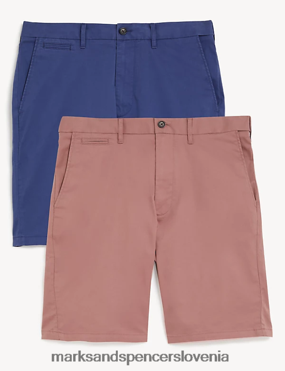 2pk super lahke chino kratke hlače roza mešanica Marks & Spencer oblačila moški 6T8F6X4890