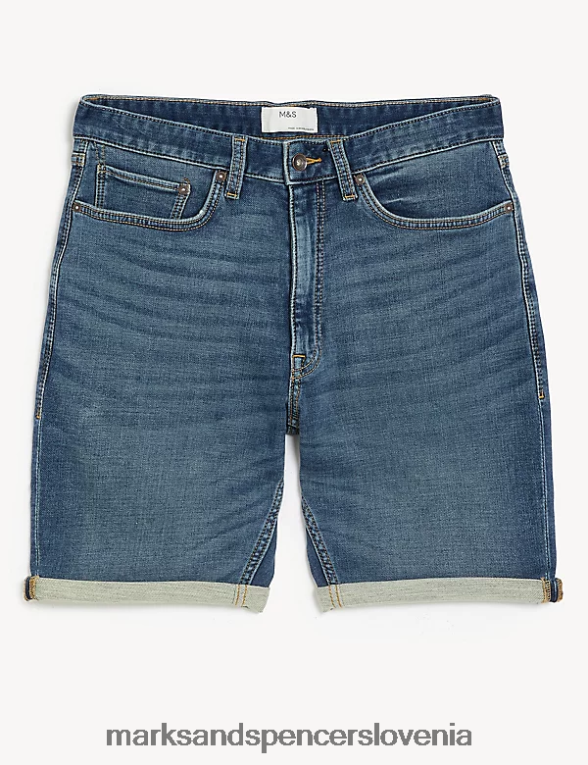 Kratke hlače iz jeansa s 5 žepi svetlo modra Marks & Spencer oblačila moški 6T8F6X6284