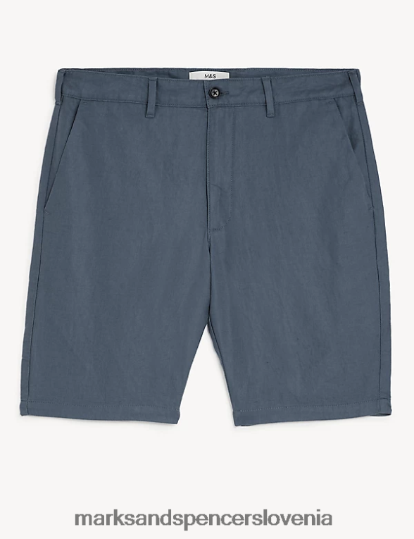 kratke hlače chino iz mešanice lanu oglje Marks & Spencer oblačila moški 6T8F6X5584