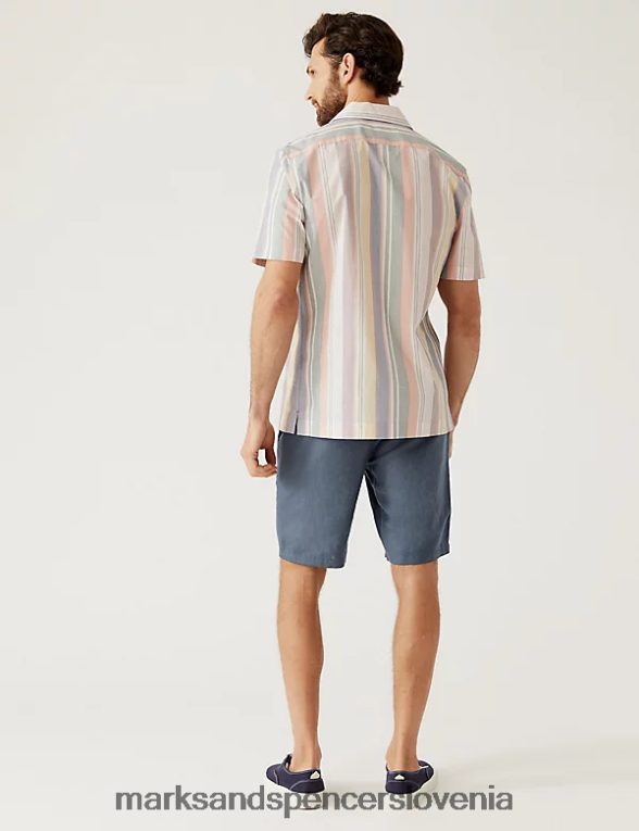 kratke hlače chino iz mešanice lanu oglje Marks & Spencer oblačila moški 6T8F6X5584