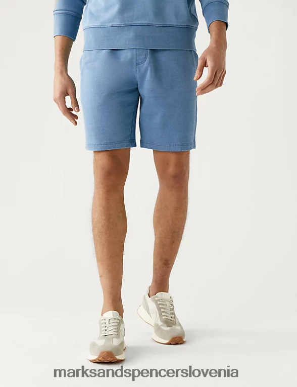 kratke trenirke iz čistega bombaža indigo Marks & Spencer oblačila moški 6T8F6X5380