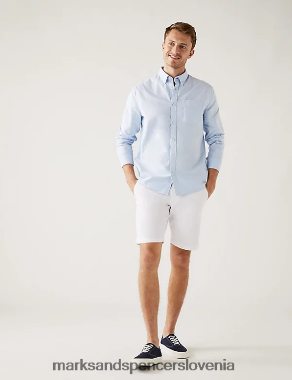 raztegljive kratke hlače chino bela Marks & Spencer oblačila moški 6T8F6X6125