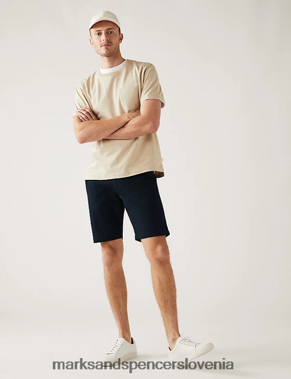 raztegljive kratke hlače chino mornarica Marks & Spencer oblačila moški 6T8F6X6121