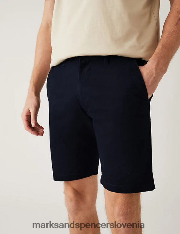 raztegljive kratke hlače chino mornarica Marks & Spencer oblačila moški 6T8F6X6121
