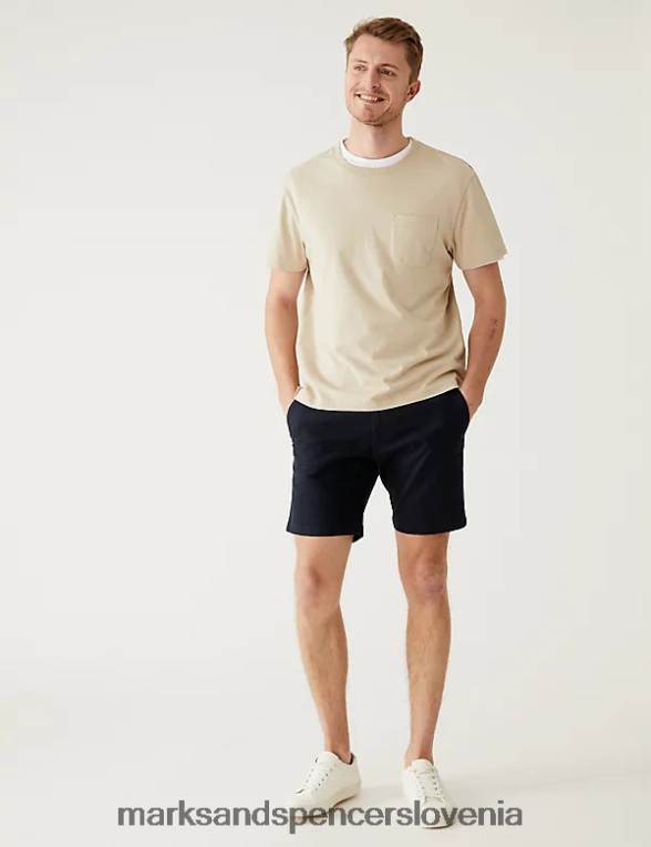 raztegljive kratke hlače chino mornarica Marks & Spencer oblačila moški 6T8F6X6121