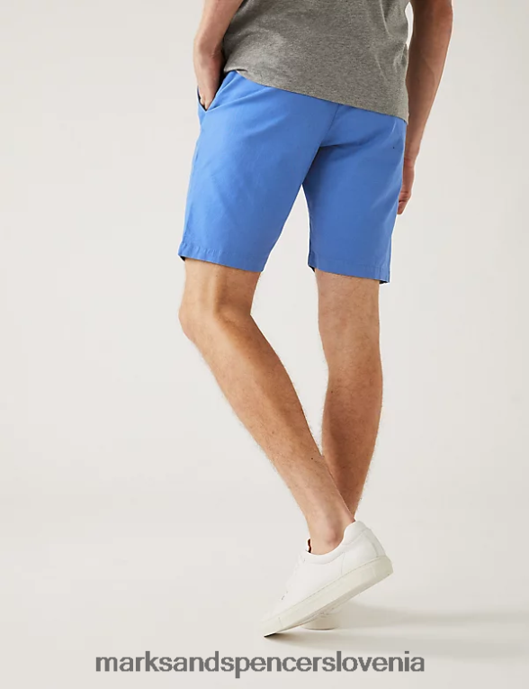 raztegljive kratke hlače chino svetlo modra Marks & Spencer oblačila moški 6T8F6X6119