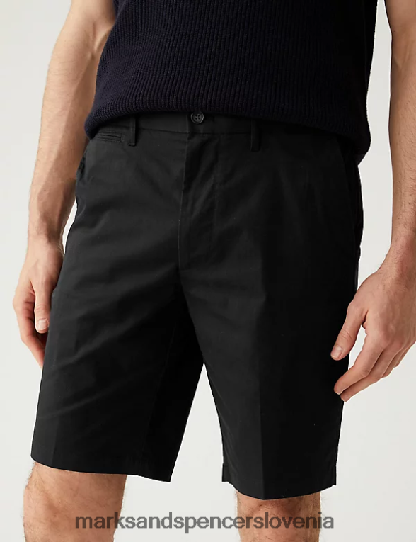 super lahke raztegljive kratke hlače chino Črna Marks & Spencer oblačila moški 6T8F6X6500