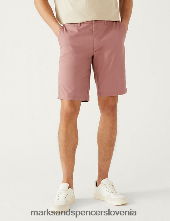 super lahke raztegljive kratke hlače chino roza Marks & Spencer oblačila moški 6T8F6X6506