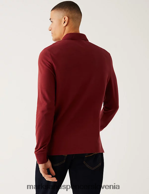 2pk polo majice z dolgimi rokavi iz čistega bombaža mornarska mešanica Marks & Spencer oblačila moški 6T8F6X4770