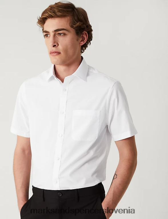3pk krojene srajce s kratkimi rokavi bela Marks & Spencer oblačila moški 6T8F6X7016