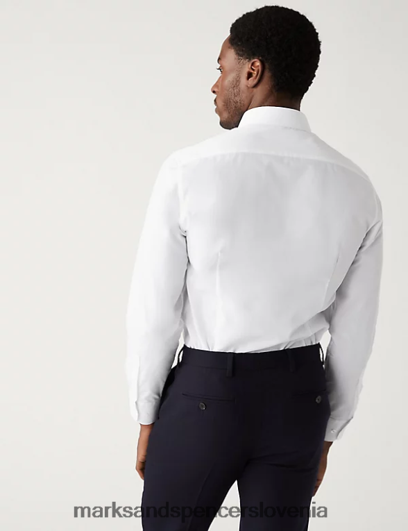 3pk krojene srajce z dolgimi rokavi bela Marks & Spencer oblačila moški 6T8F6X6129