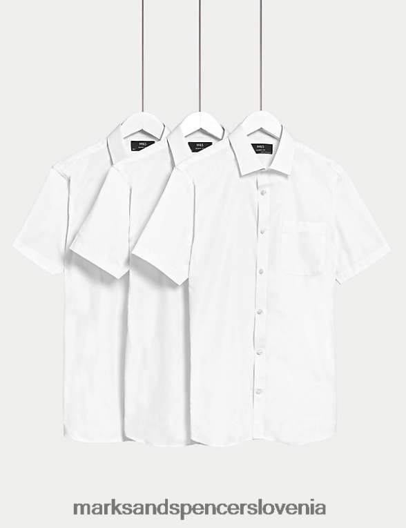 3pk ozke srajce s kratkimi rokavi bela Marks & Spencer oblačila moški 6T8F6X6279