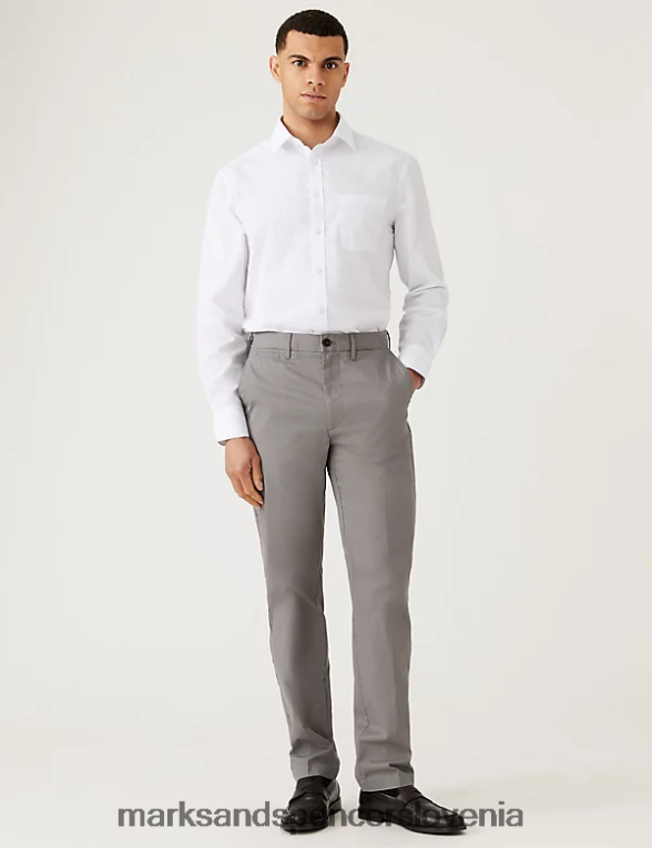 3pk standardne majice z dolgimi rokavi bela Marks & Spencer oblačila moški 6T8F6X5506