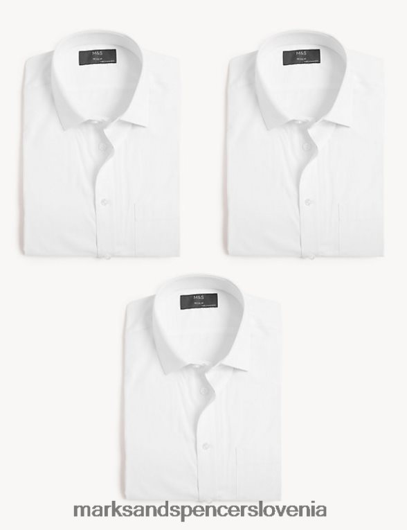 3pk standardne srajce s kratkimi rokavi bela Marks & Spencer oblačila moški 6T8F6X5848